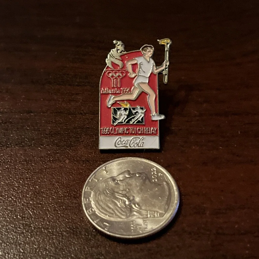 Vintage Coca-Cola Coke‎ 1996 Atlanta Olympics Torch Relay Lapel Hat Pin